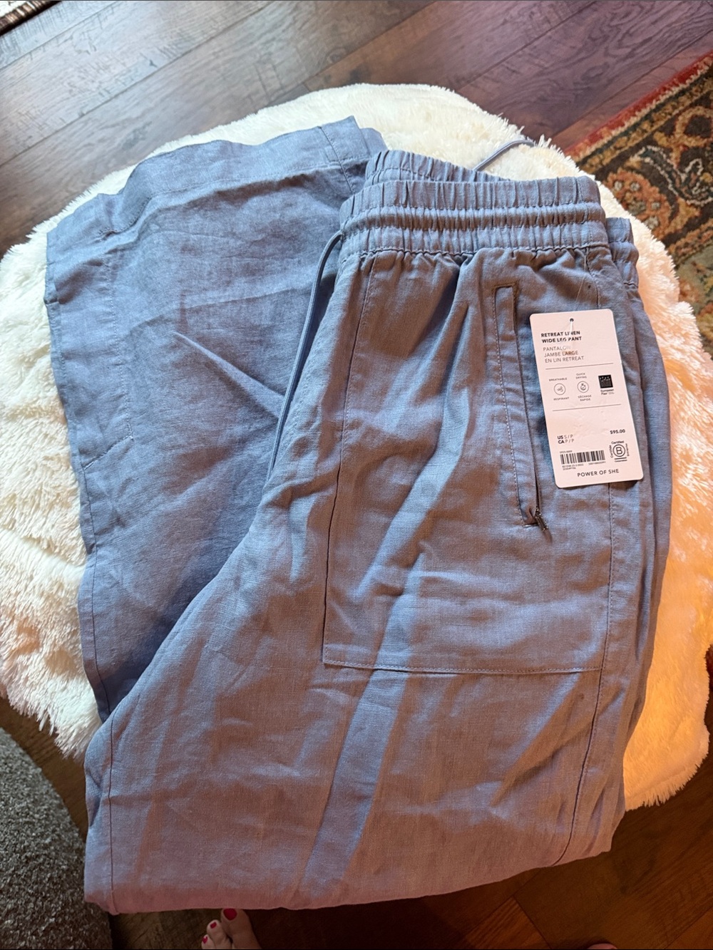 Athleta Retreat Linen Wide Leg Pants - Slate Blue